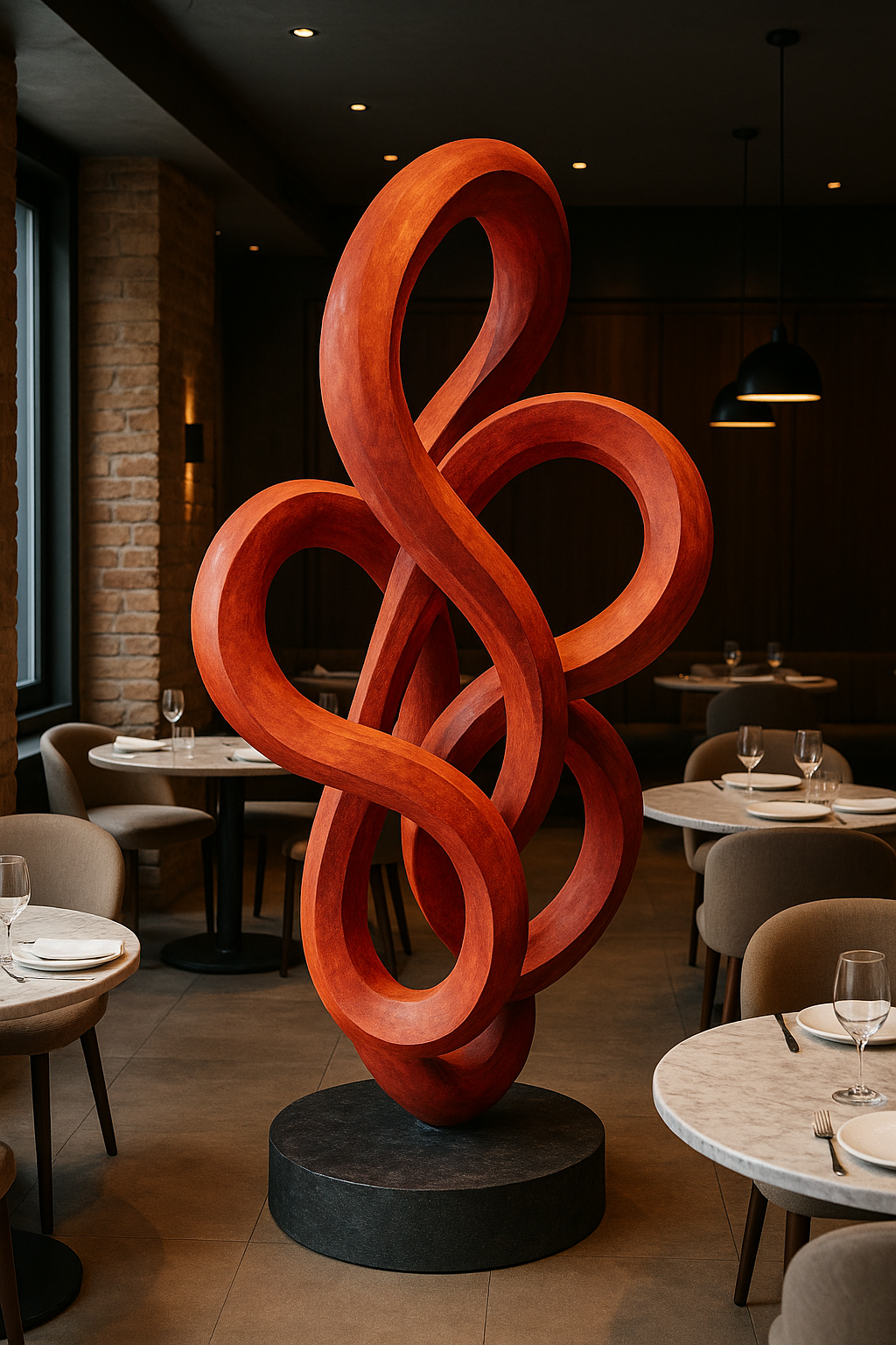 Арт-объект «Красная Петель» — интерьерная скульптура для ресторанов и премиальных пространств