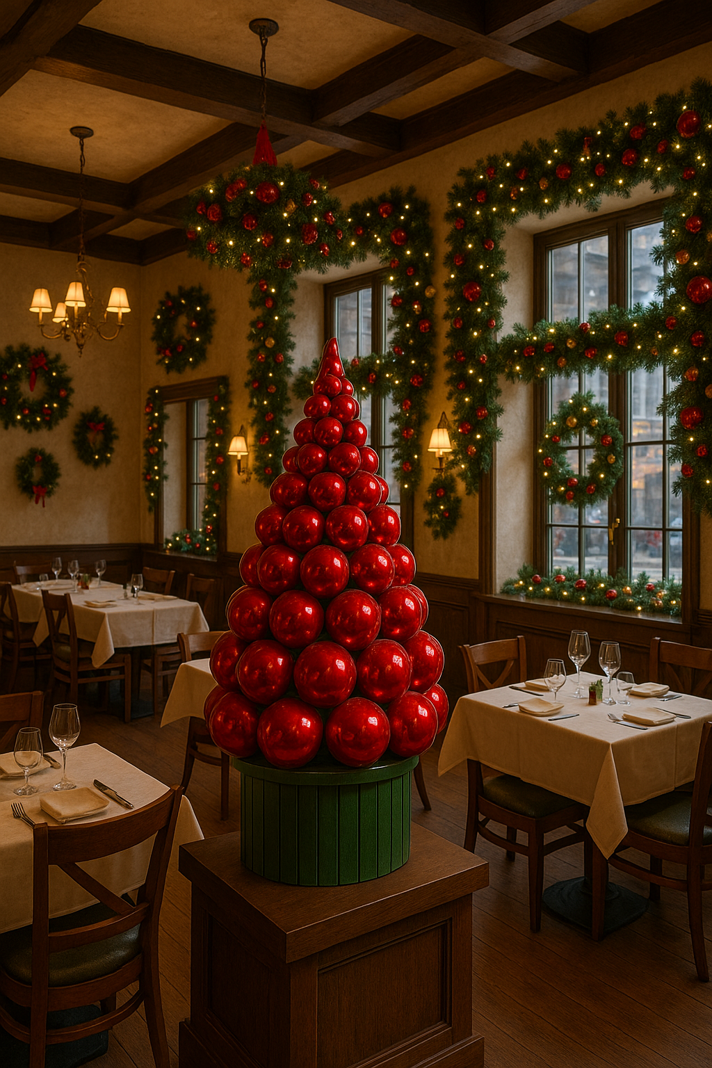 Новогодний арт-объект «Ёлка из Шаров» — декоративная праздничная композиция для интерьеров