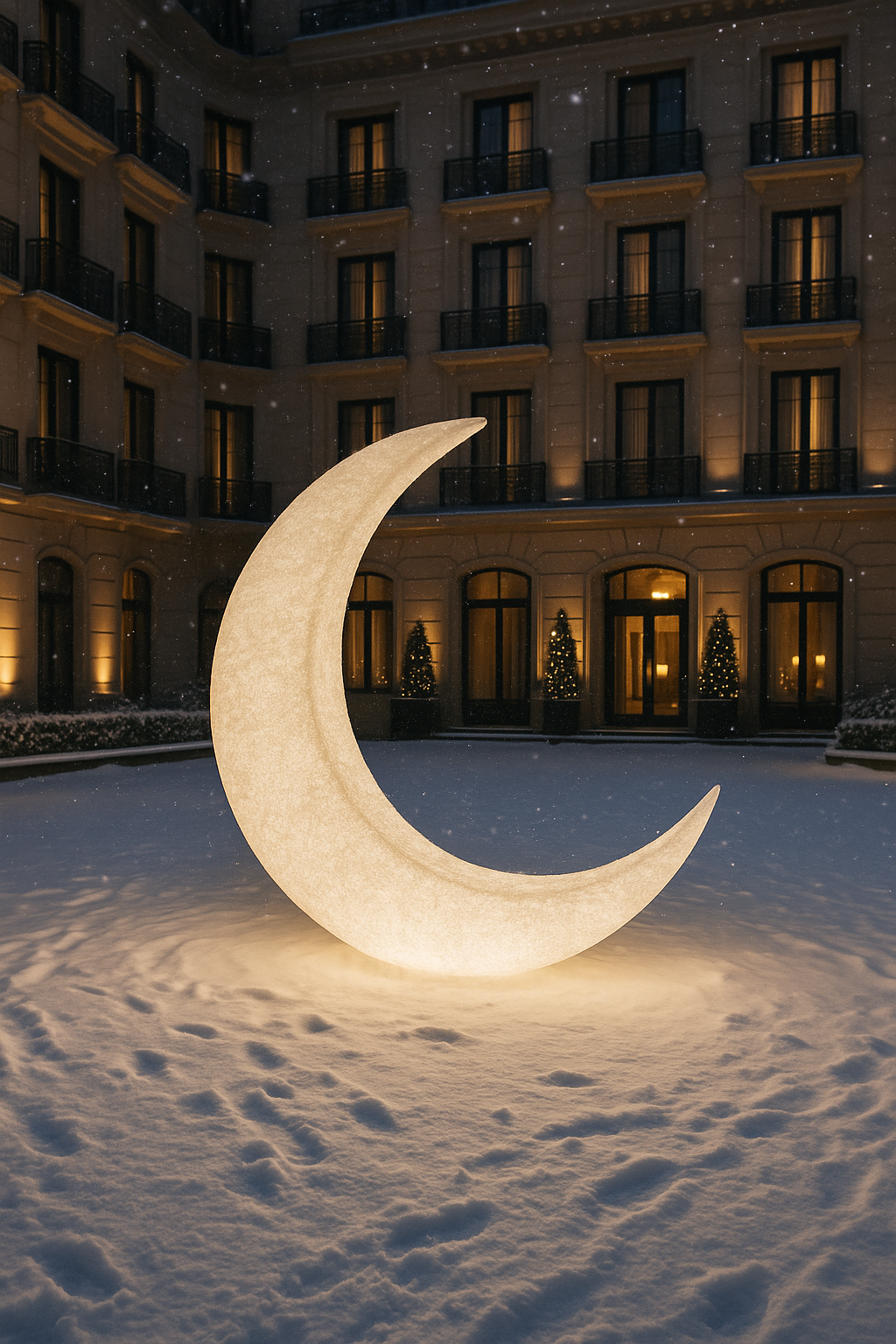 Арт-объект «Светящаяся Луна» — уличная световая скульптура