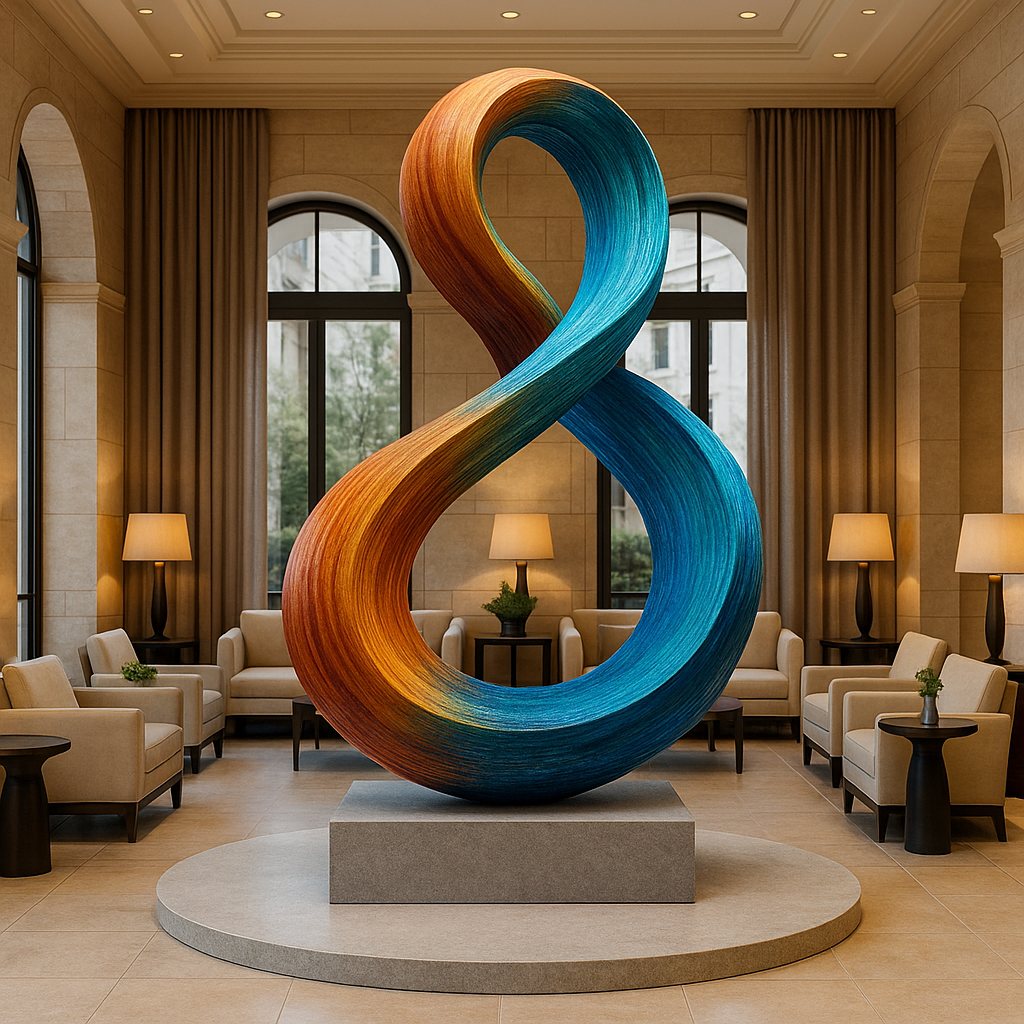 Арт-скульптура «Поток Бесконечности» — интерьерный арт-объект премиум класса