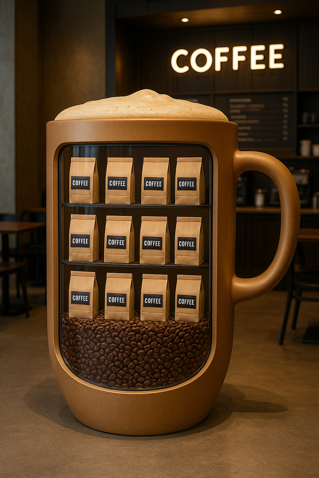 Арт-объект «Гигантская Кружка для Кофе» — брендированная инсталляция для кофеен и ресторанов