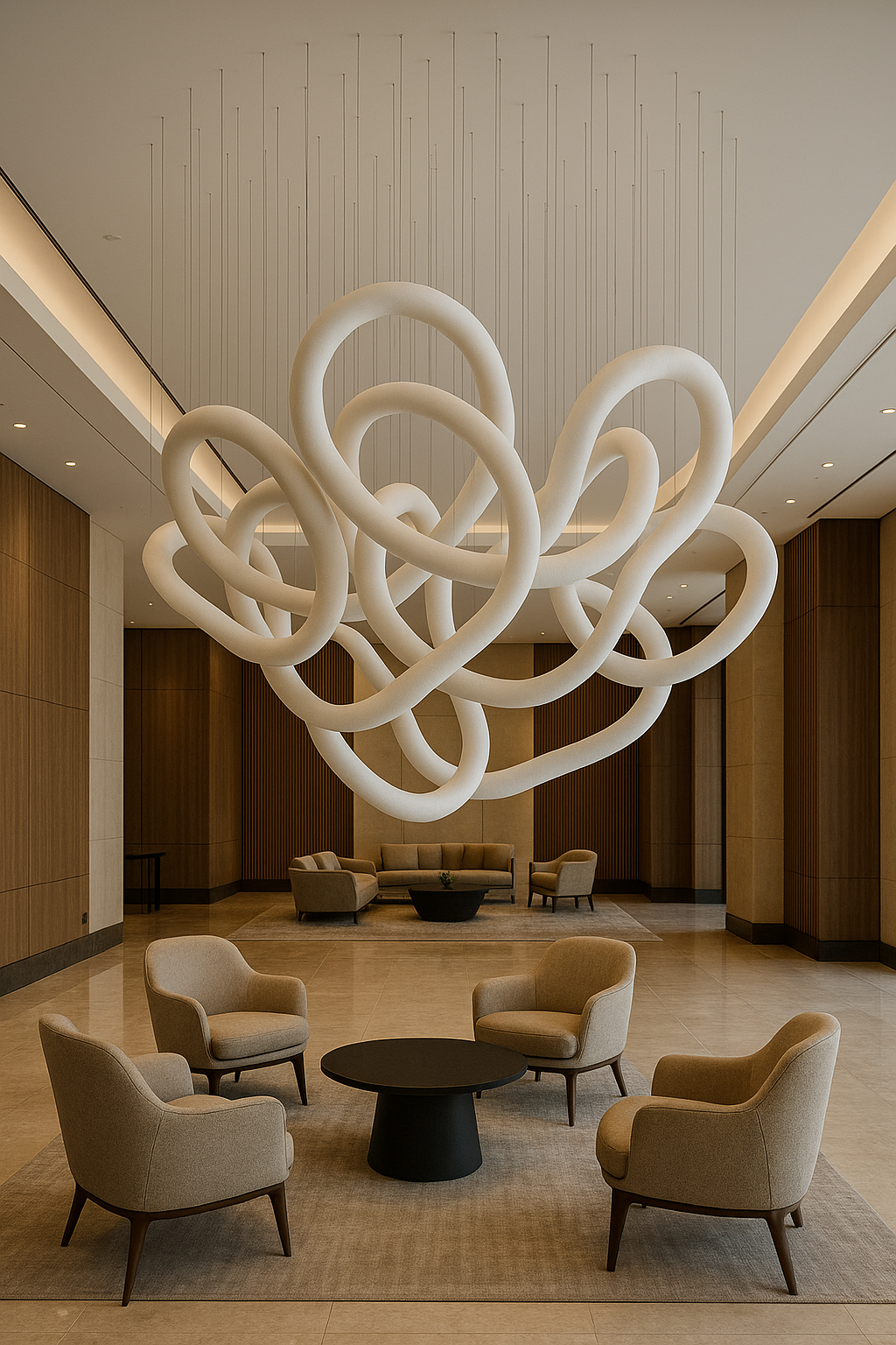 Арт-инсталляция «Воздушный Узел» — подвесная скульптура для интерьеров