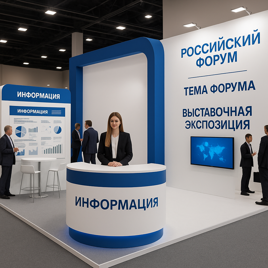 Информационная стойка и выставочный стенд для форума